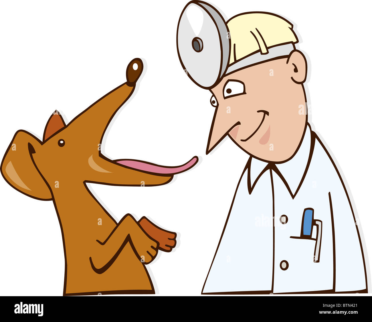 Cartoon-Illustration der Hund beim Tierarzt Stockfoto