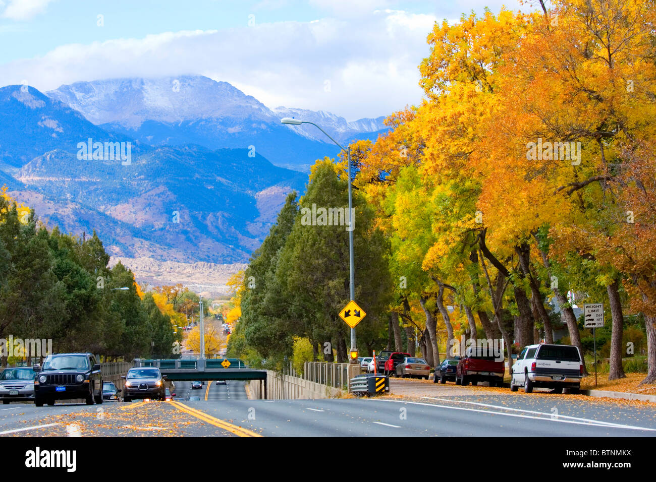 Colorado Springs und Pikes Peak Stockfoto