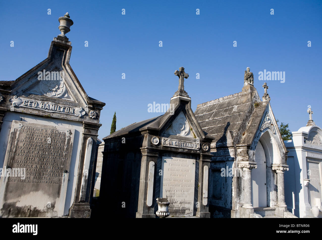 Ein Friedhof in New Orleans. Stockfoto