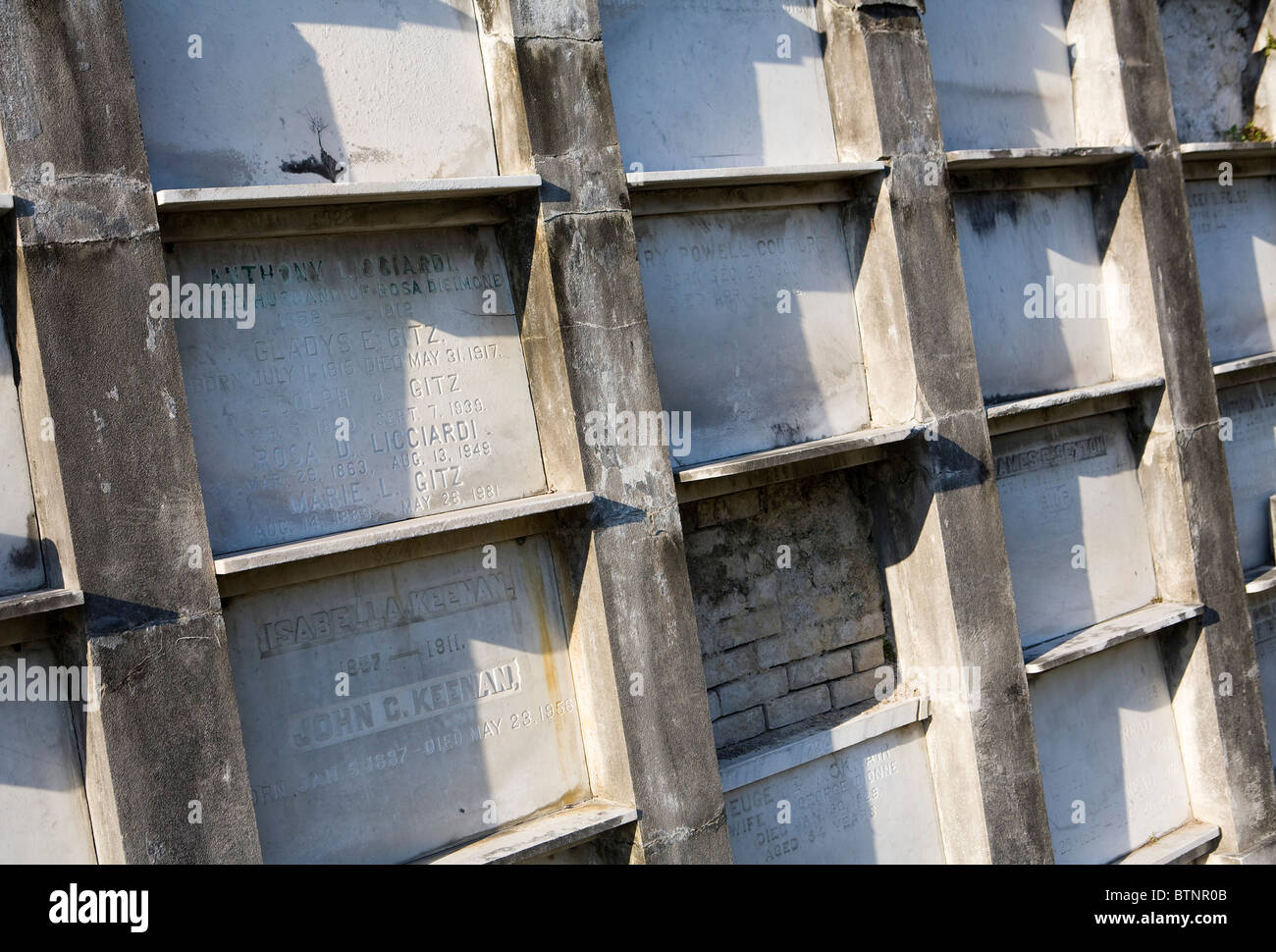 Ein Friedhof in New Orleans. Stockfoto