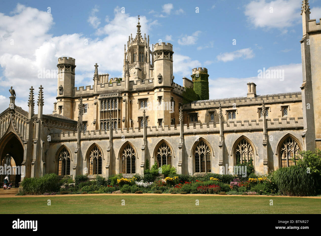 Cambridge University, St. Johns College, Blick aus dem Rücken Stockfoto