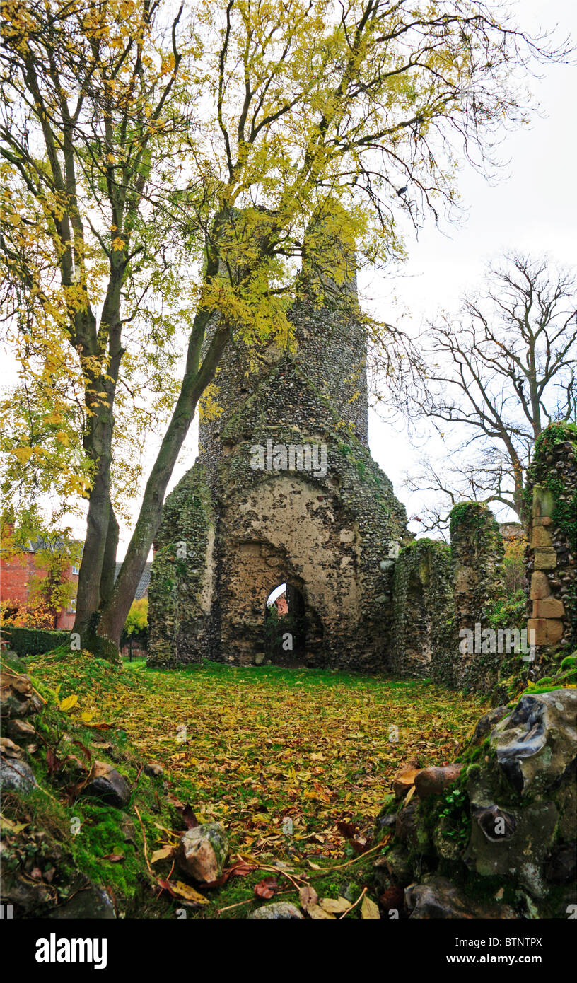 Der zerstörten Kirche Saint Mary bei Kirby Bedon, Norfolk, England, Vereinigtes Königreich. Stockfoto