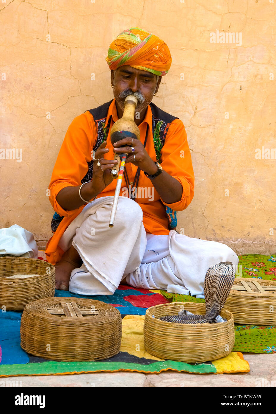 Snake Charmer, Jodhpur, Rajasthan, Indien Stockfoto
