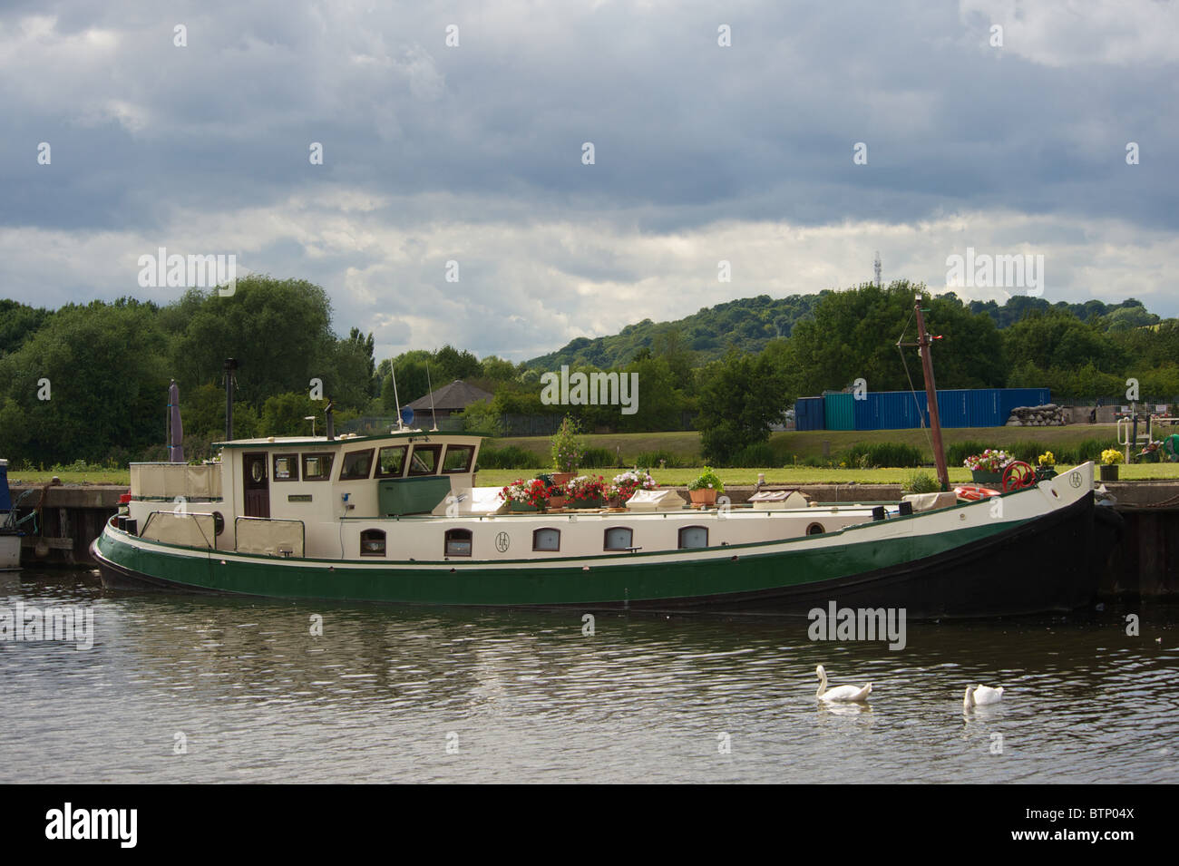 Niederländischen Schiff auf dem Fluss Trent, Nottinghamshire, England Stockfoto