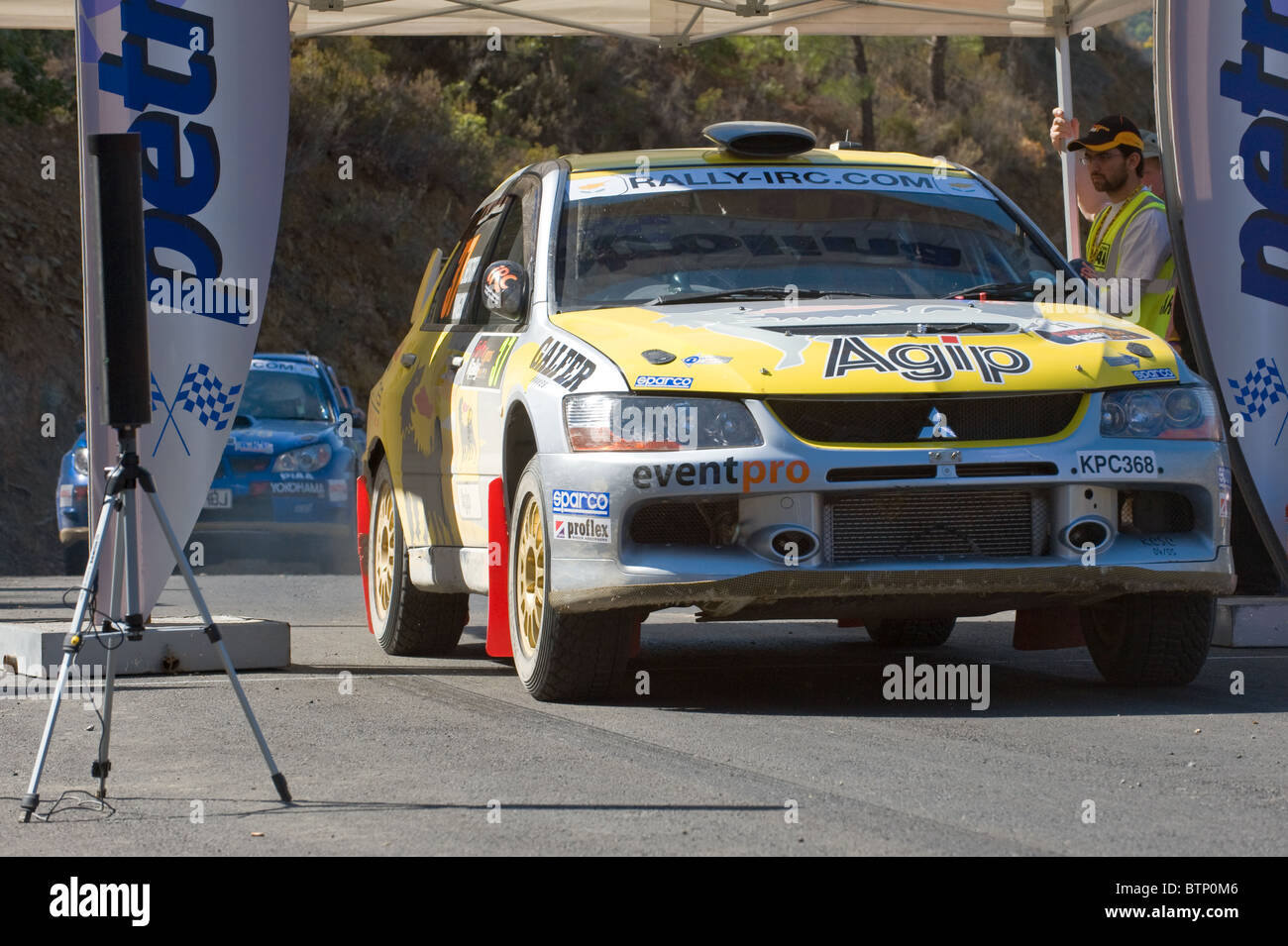 Zypern-Rallye 2010: Wertungsprüfung 4 (Agioi Vavatsinias 1), Bezirk Larnaka, Zypern.   5. November 2010 Stockfoto