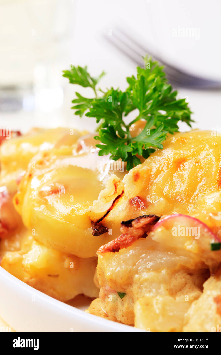 Kartoffelgratin Stockfoto