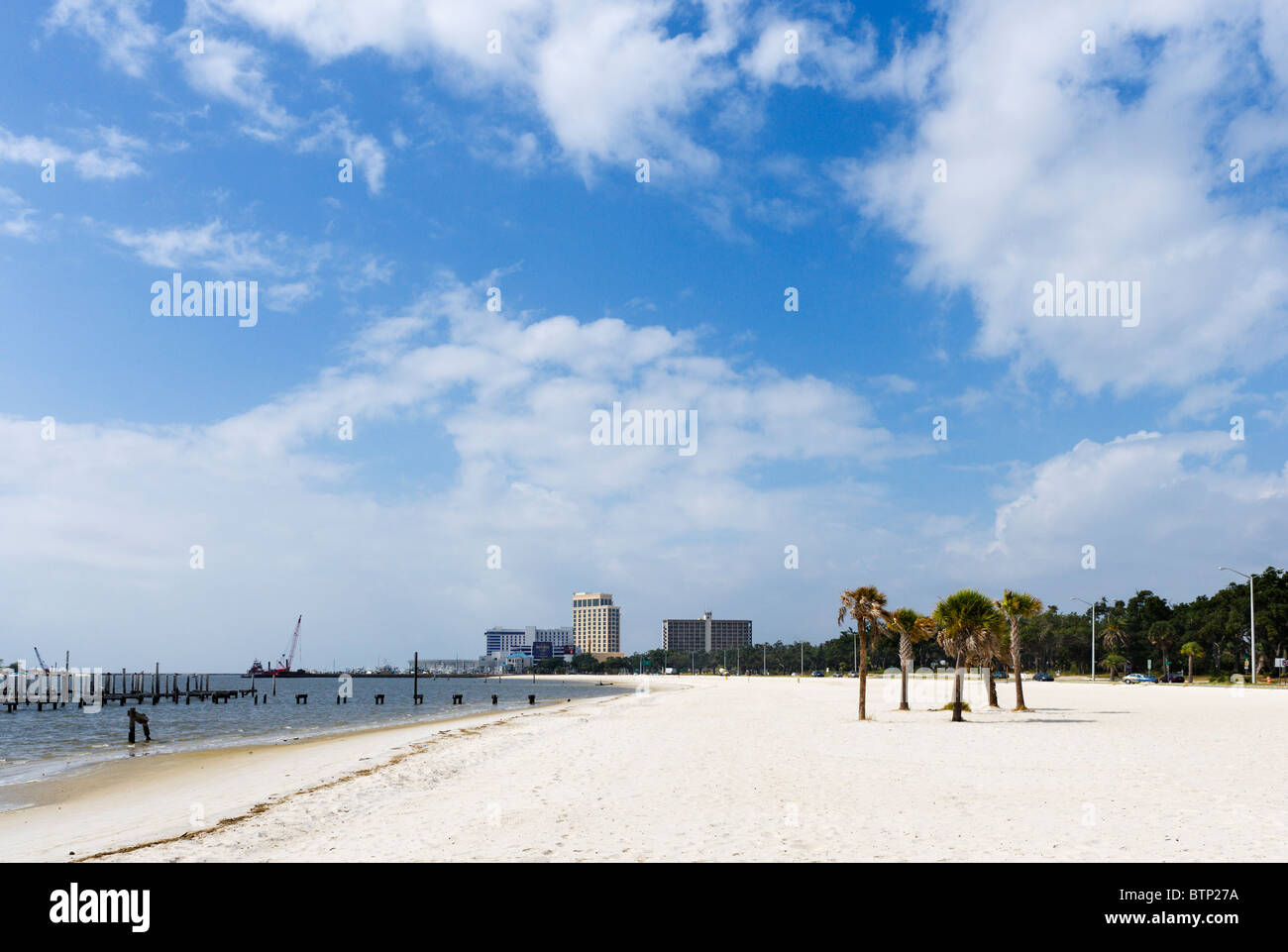 Strand von Biloxi, Golfküste, Mississippi, Vereinigte Staaten Stockfoto