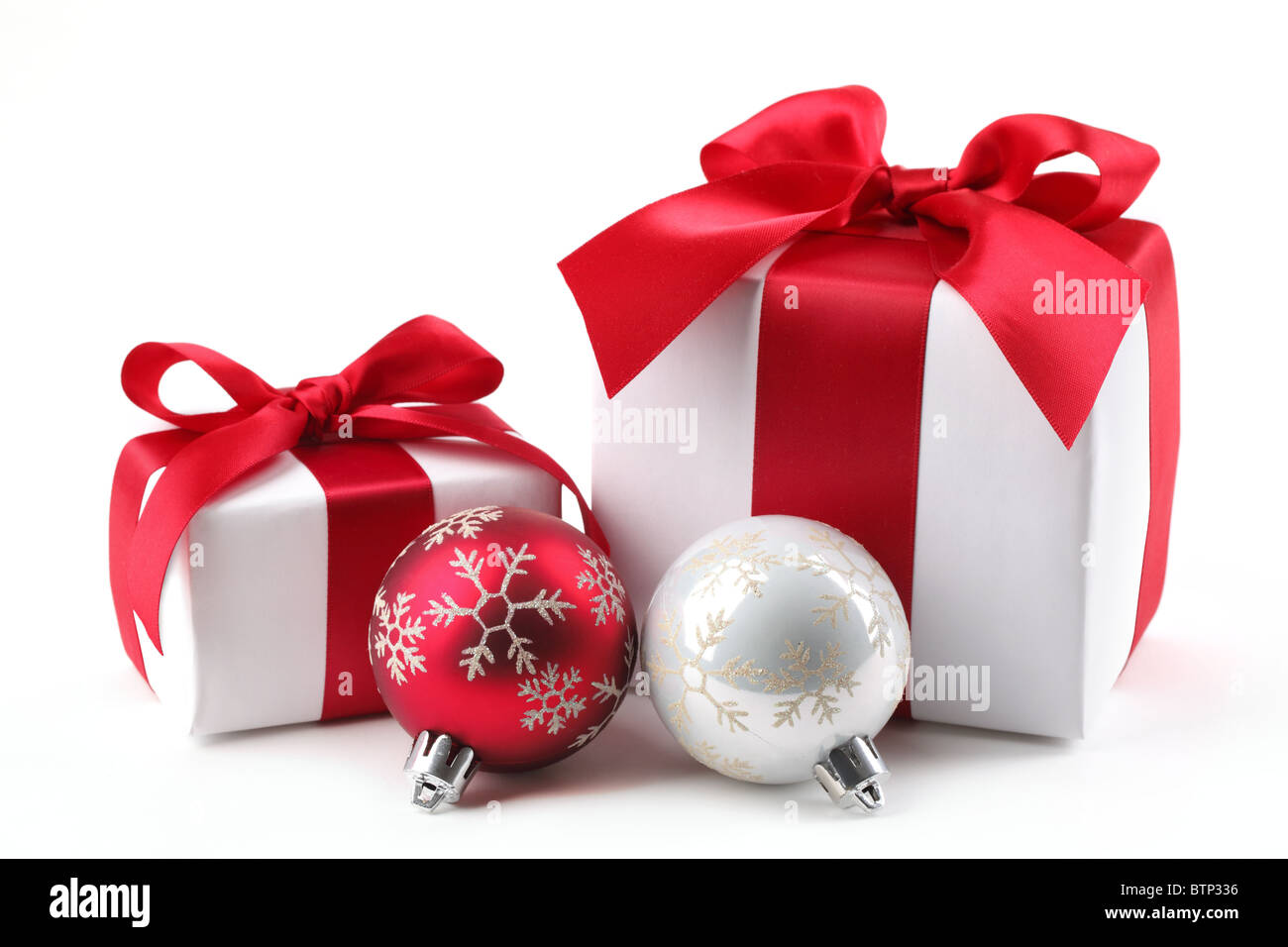 Weihnachts-Geschenk-Box mit Tand. Stockfoto