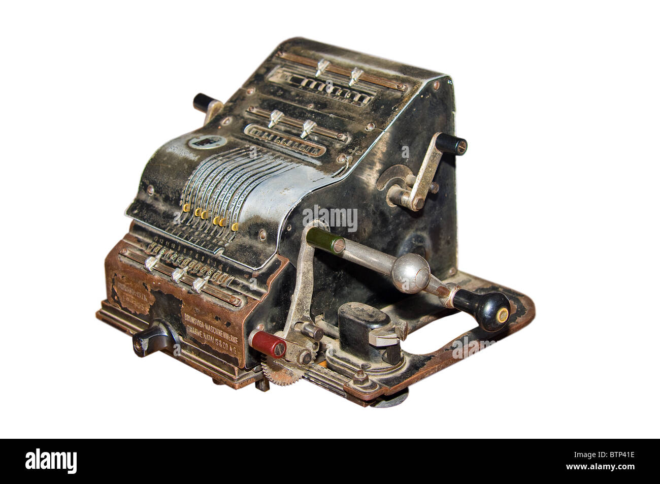 Alte deutsche mechanische Rechenmaschine Stockfoto