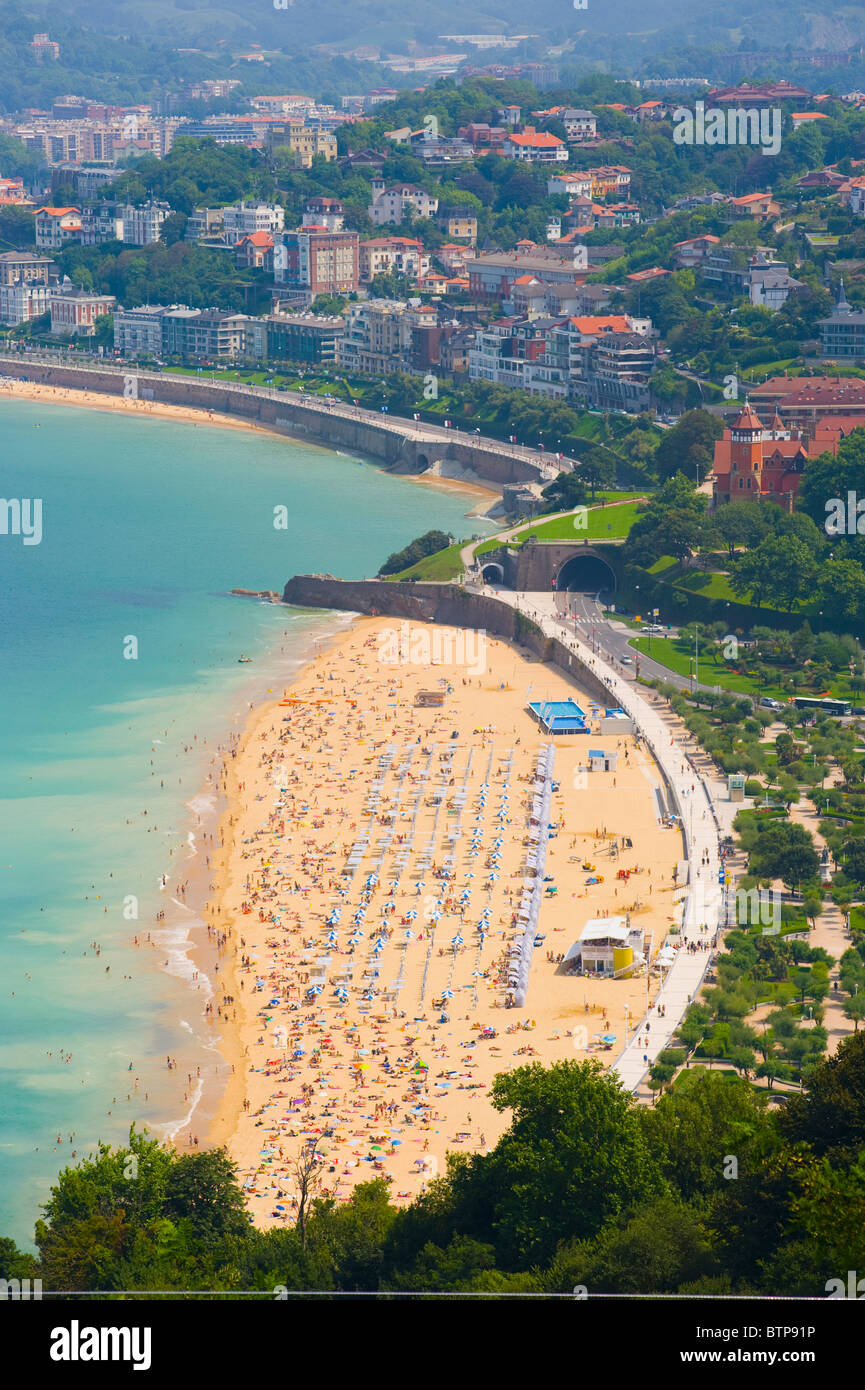 Antenne Ondarreta Strand San Sebastian Baskisches Land Spanien Stockfotografie Alamy