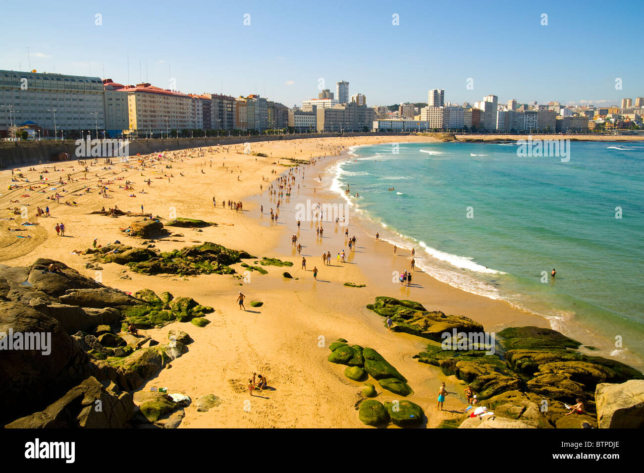 Orzan Strand, A Coruna, Galicien, Spanien Stockfoto
