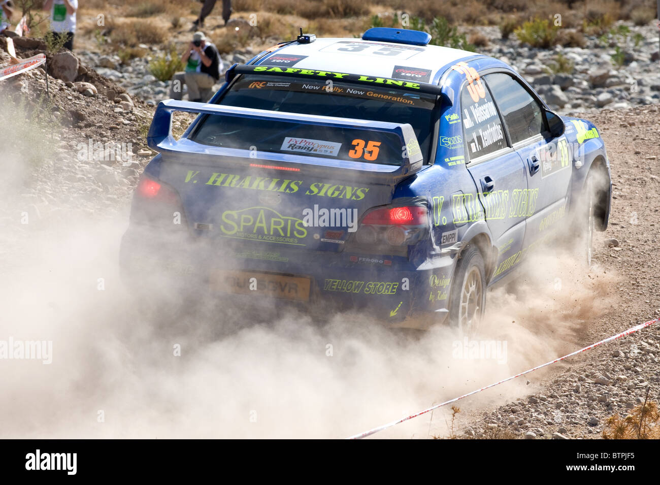 Zypern-Rallye 2010: Special Stage 11 (Galataria 1) in der Nähe von Panayia Tou Sindi, Bezirk Paphos, Zypern 6. November 2010 Stockfoto