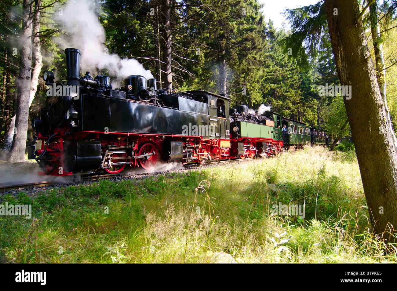 Deutschland, Harz Mountains, Schierke, Steam train Stockfoto