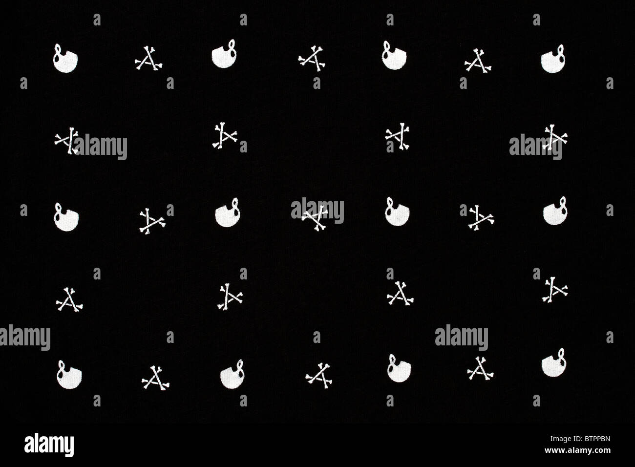 Textur der schwarzen und weißen Stoff Hintergrund Stockfoto