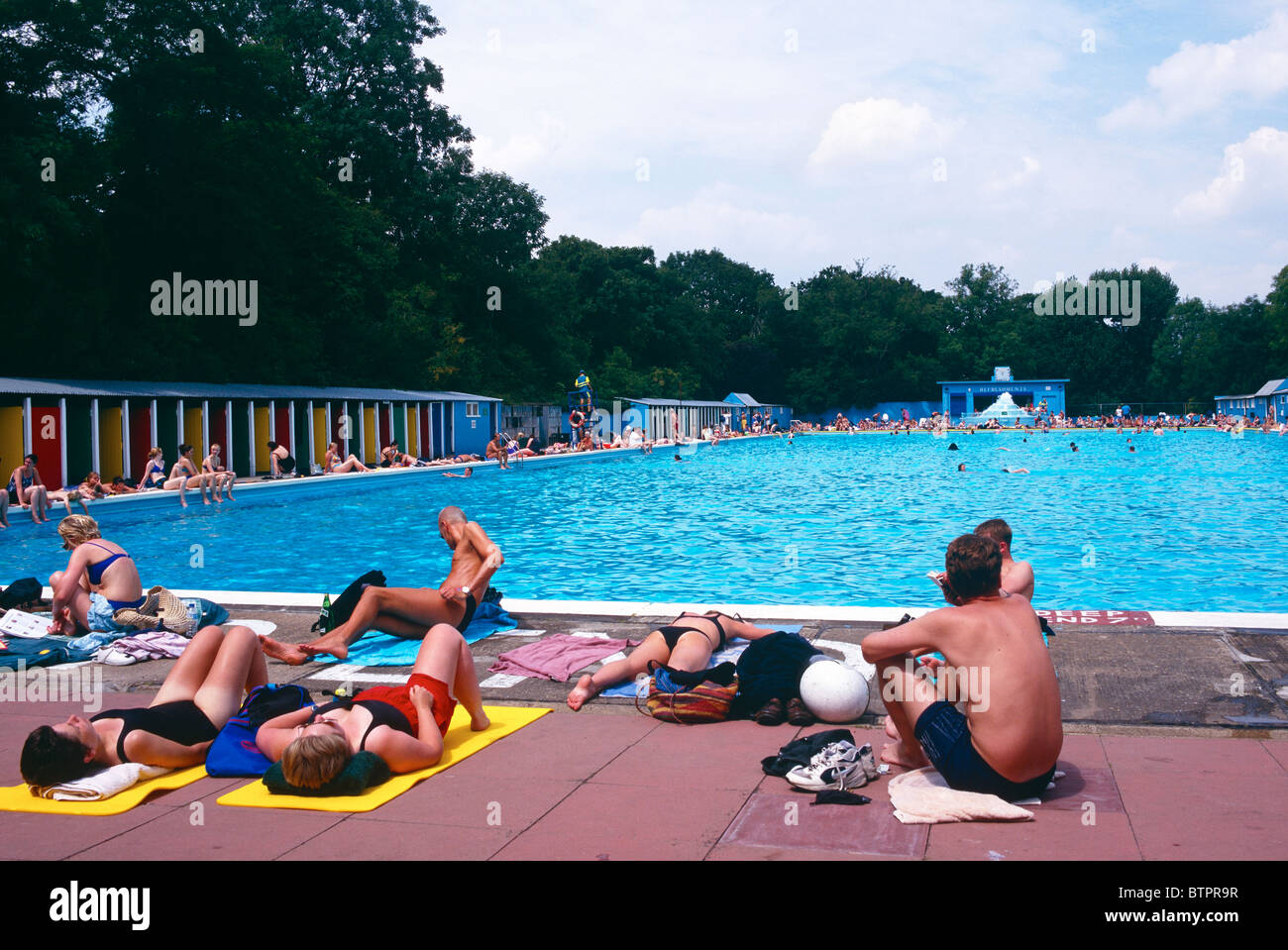 Tooting Bec Lido-London-Großbritannien-Europa Stockfoto