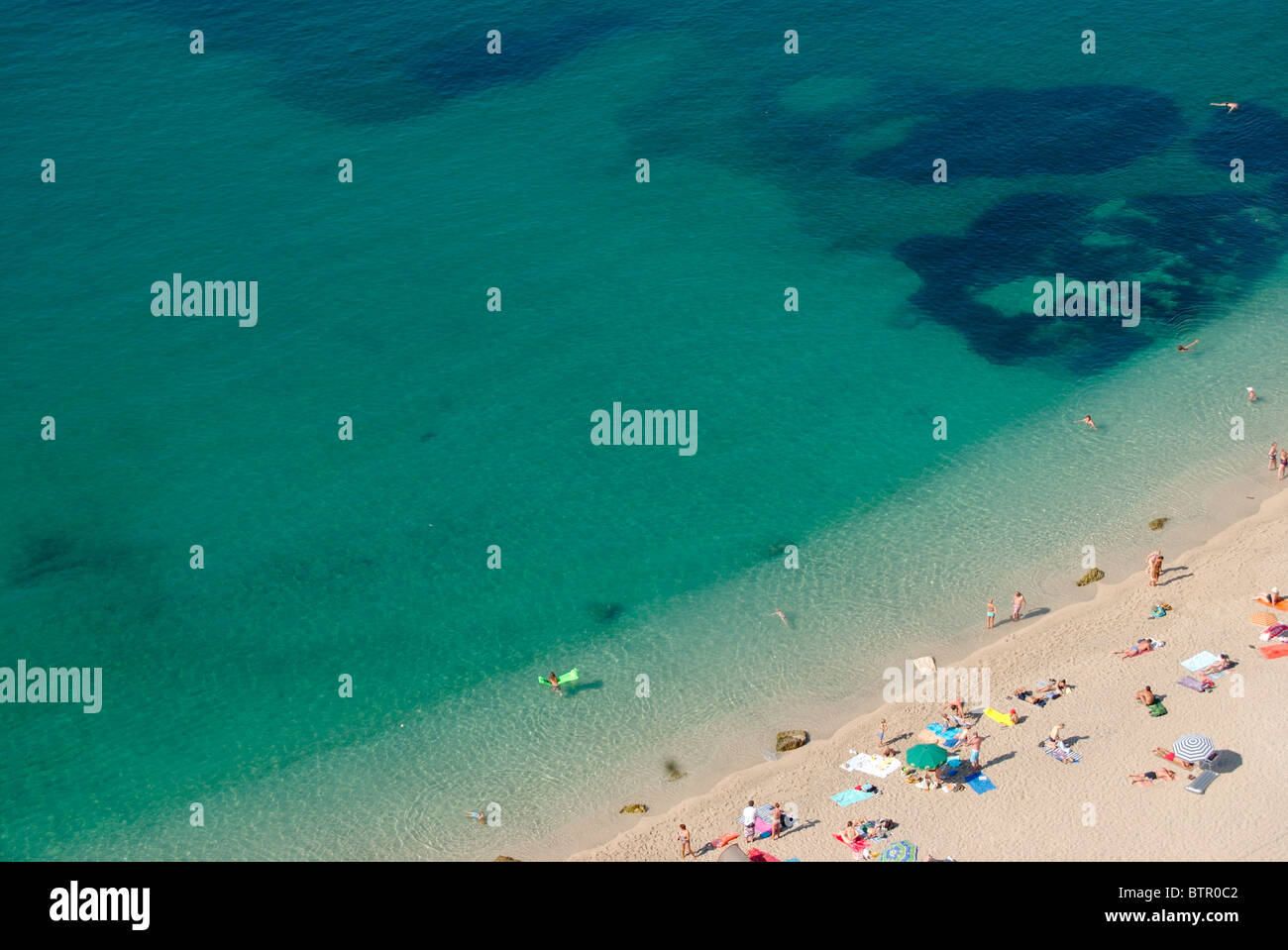 Frankreich, Villefranche-Sur-Mer, Blick über den Strand Stockfoto