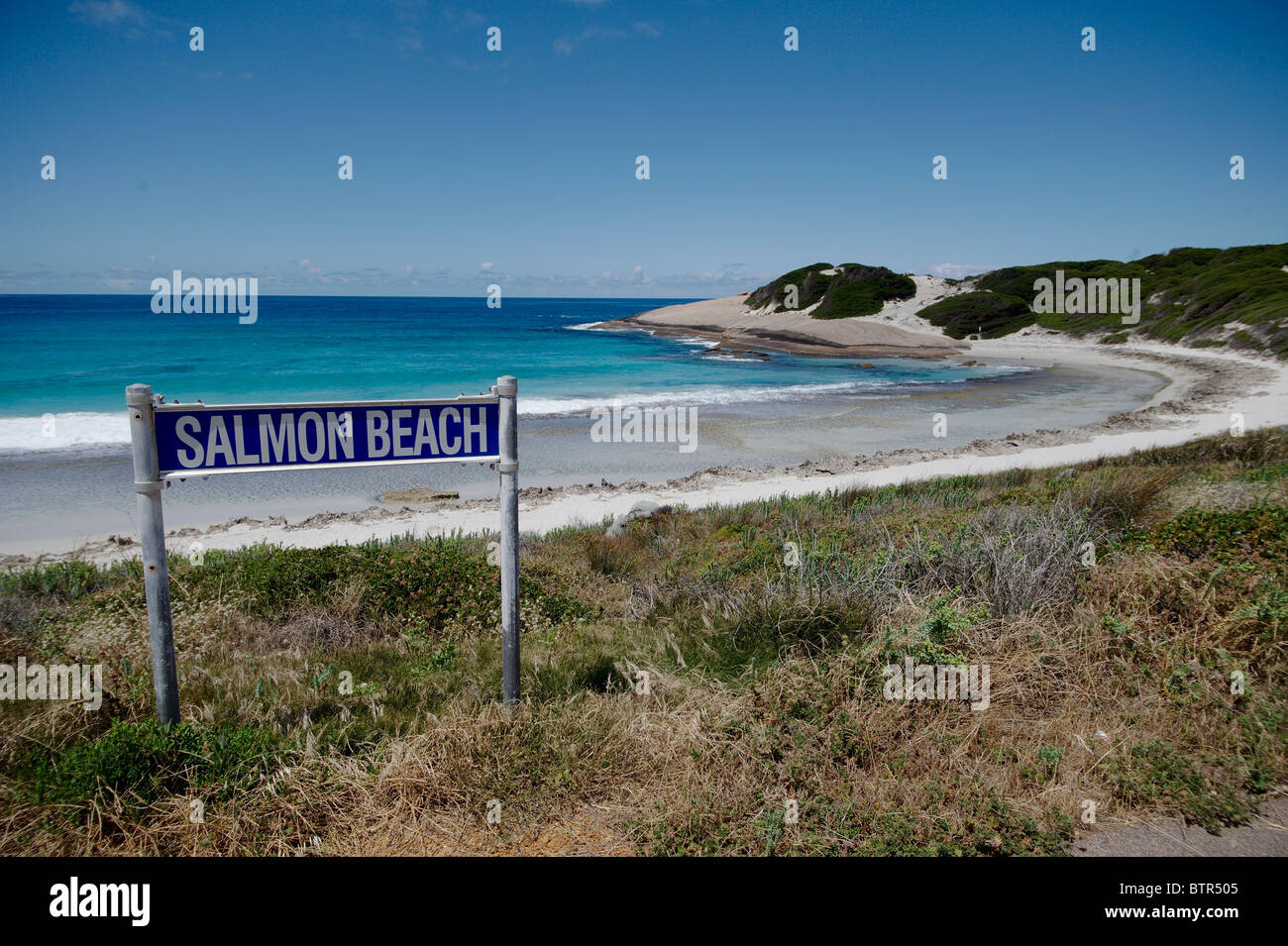Australien, Esperance, Ansicht von Lachs Beach, Schilder Stockfoto