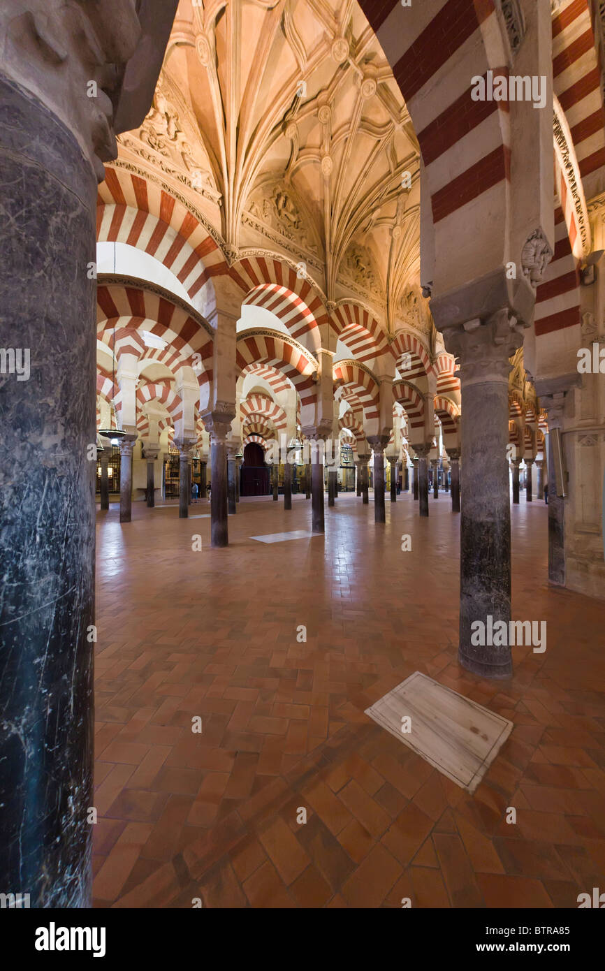 Blick auf Dom zeigt die ursprüngliche maurische Struktur und späteren christlichen Decke Behandlung. Stockfoto