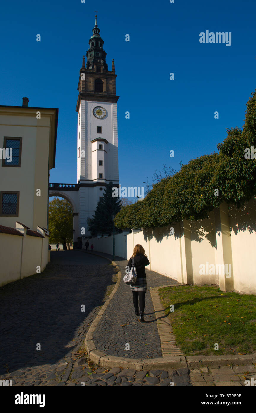 Litomerice mit Katedrala Sv Stepana (St Stephen Kathedrale) Norden Böhmen-Tschechien-Europa Stockfoto