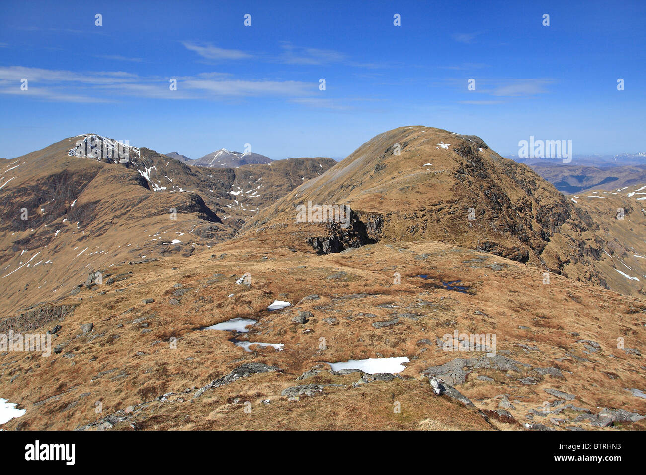 Ein Blick auf den Gipfel des Beinn Maol Chaluim n/w. Stockfoto