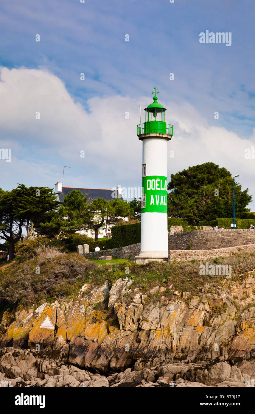 Leuchtturm Doelan Finistere Bretagne Frankreich Europa Stockfoto