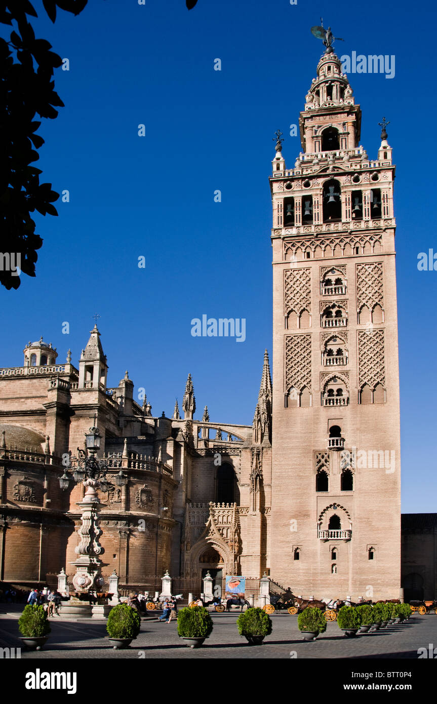 La Giralda Kathedrale Sevilla Spanien Andalusien Andalusien Spanisch Stockfoto
