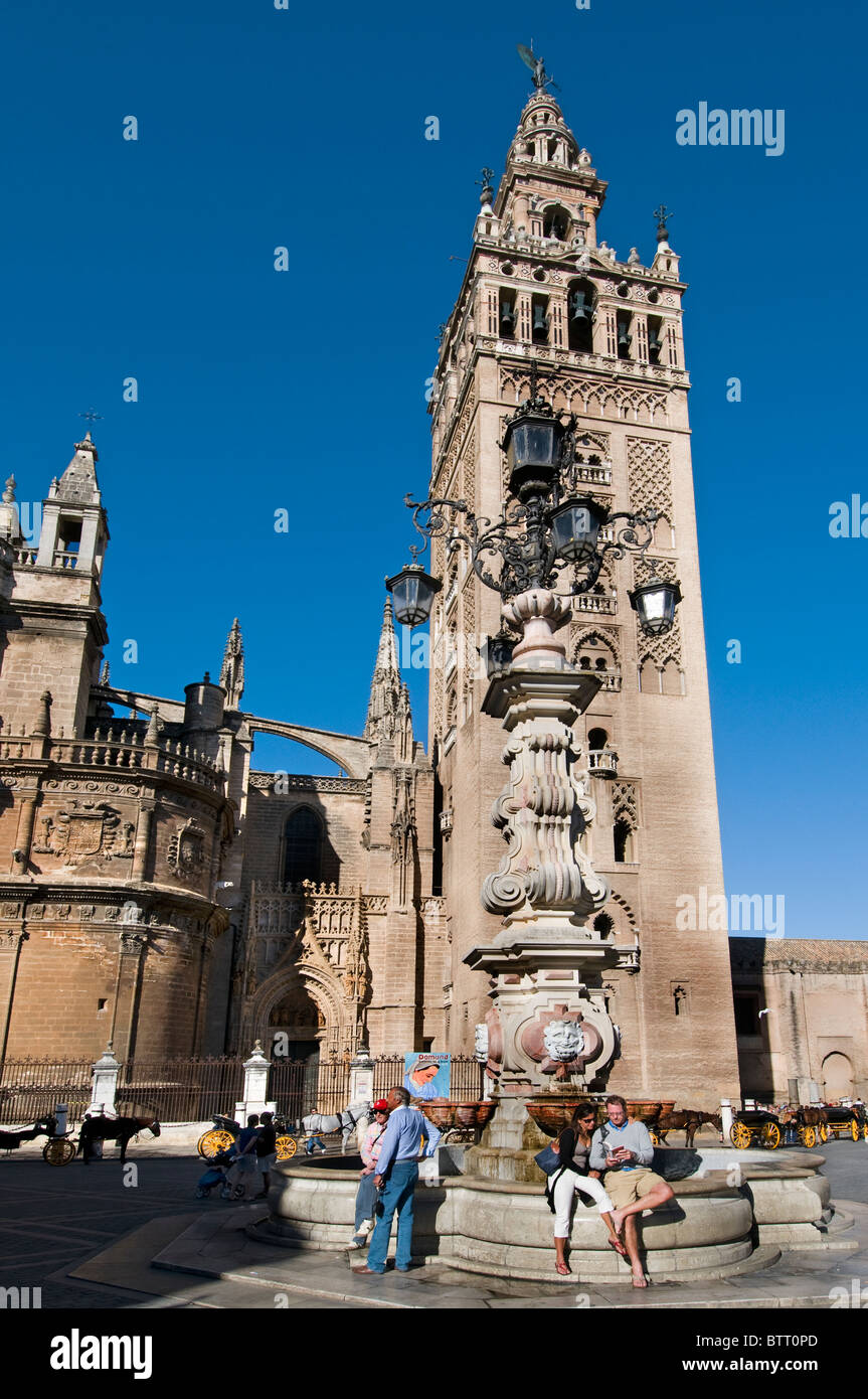 La Giralda Kathedrale Sevilla Spanien Andalusien Andalusien Spanisch Stockfoto