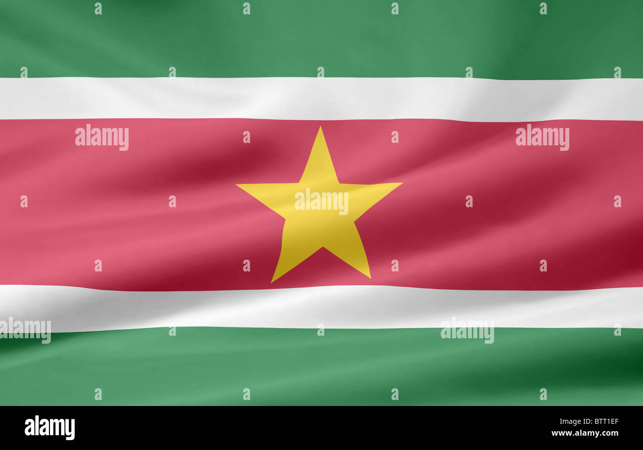 Hohe Auflösung-Flagge von Suriname Stockfoto