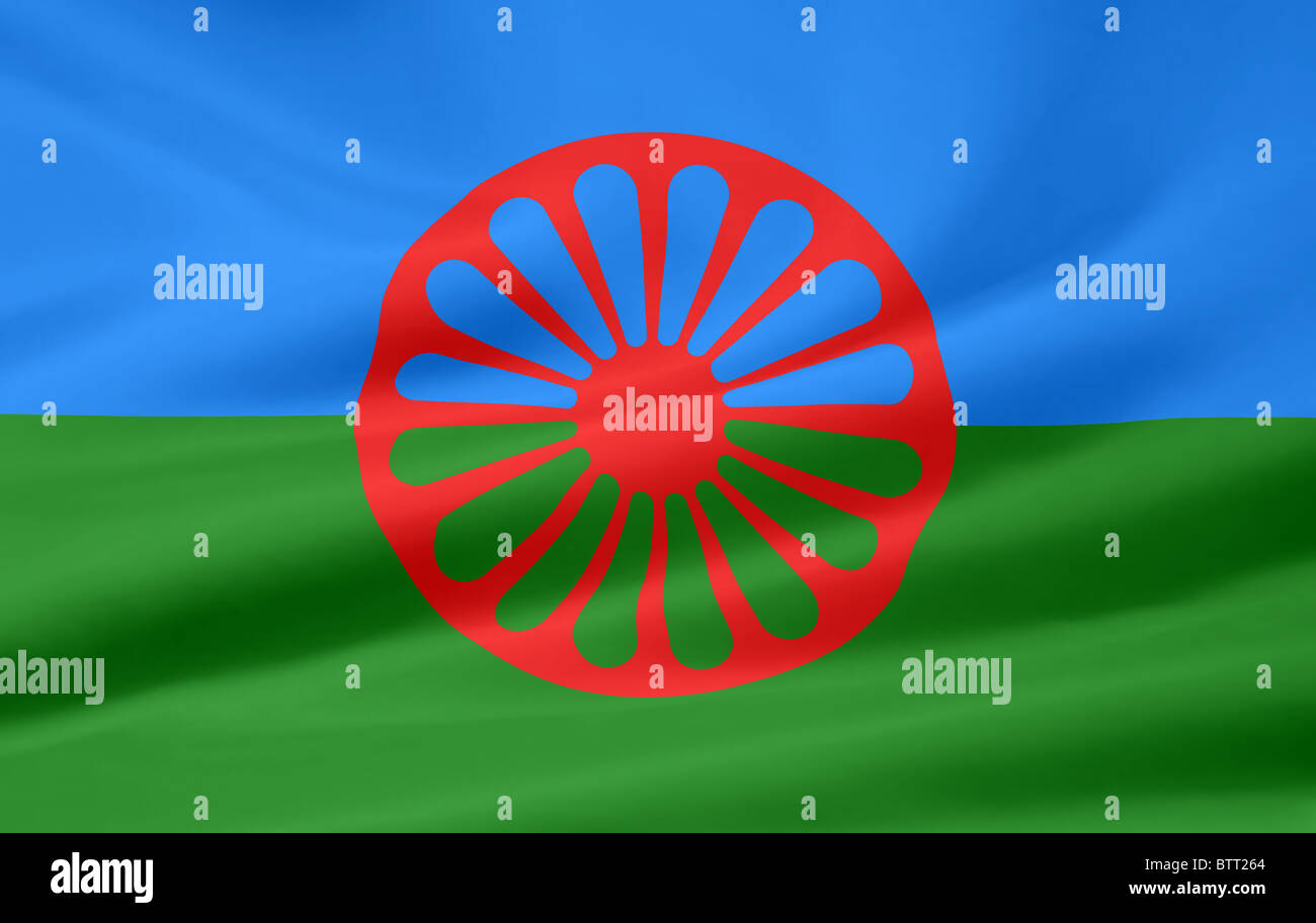 Flagge der Roma-Gruppe Stockfoto