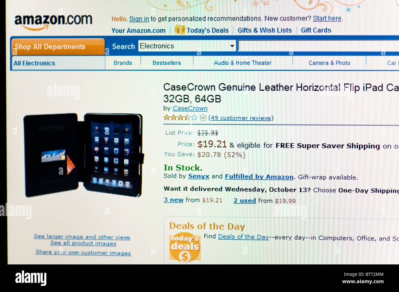 Apple iPad Amazon.com Webseite online Stockfotografie - Alamy