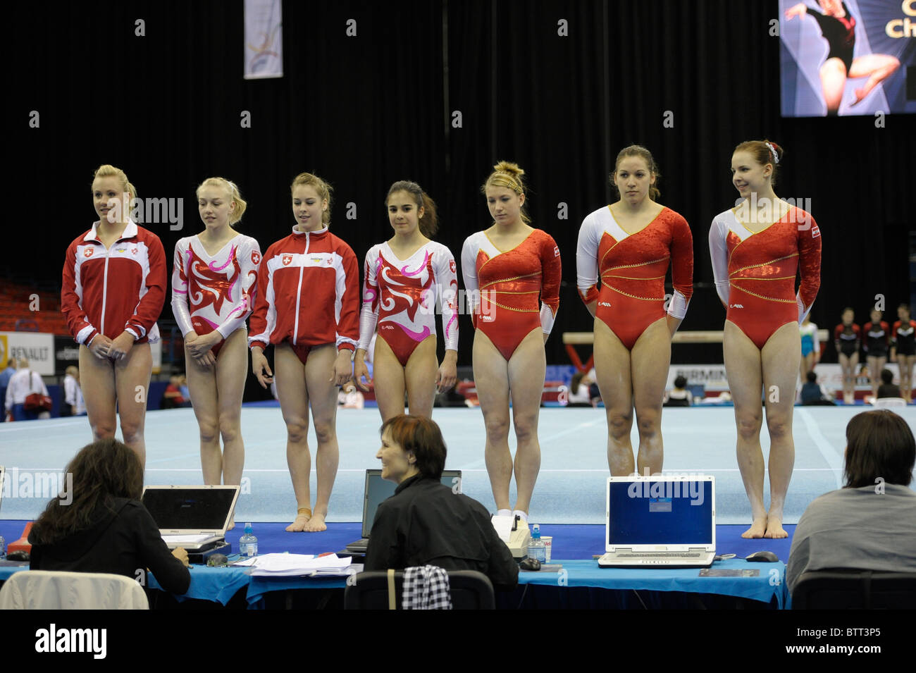 Europameisterschaften Birmingham 2010.Senior Womens Podium Training. Fotos von Alan Edwards Stockfoto