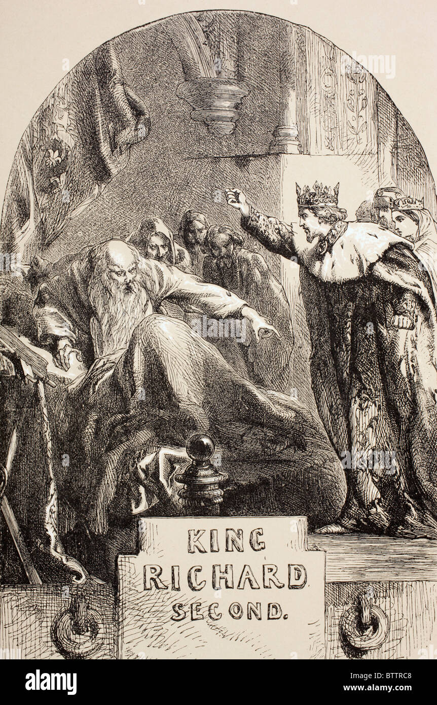 Illustration von Sir John Gilbert für König Richard der zweite von William Shakespeare. Stockfoto