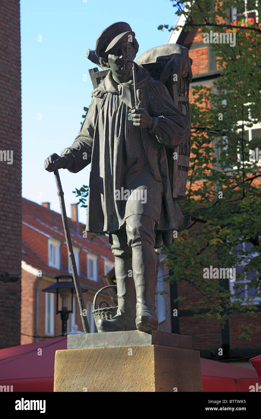 Kiepenkerl-Denkmal bin Spiekerhof in Münster, Westfalen, Nordrhein-Westfalen Stockfoto