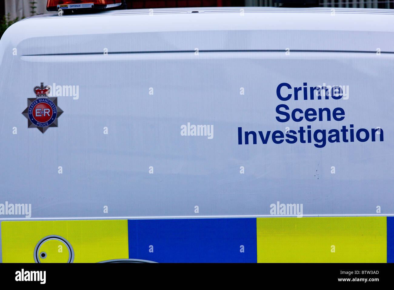 Größere Manchester Polizei GMP Kamm CSI Van Stockfoto