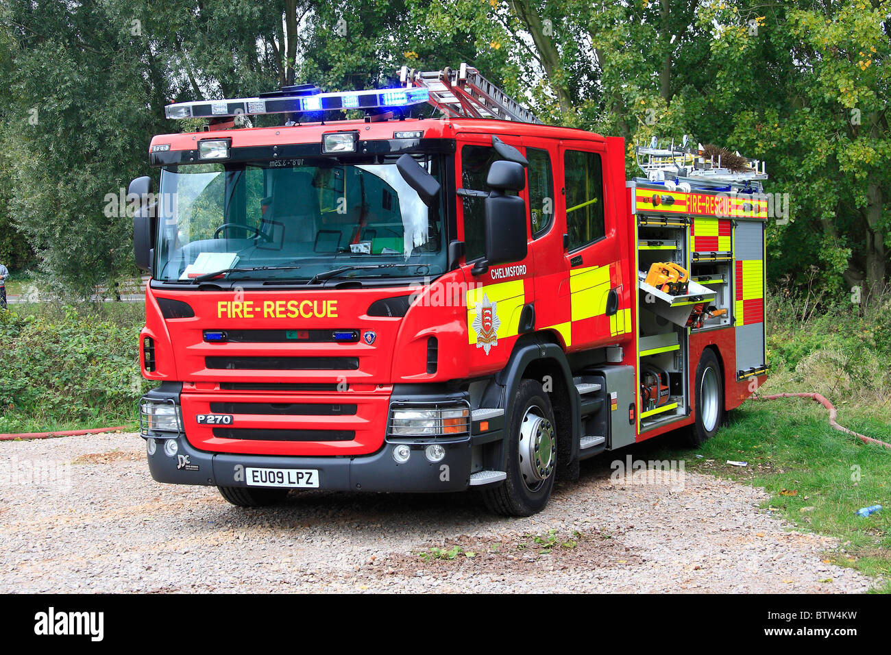 Scania-Feuerwehrauto ECFRS Stockfoto