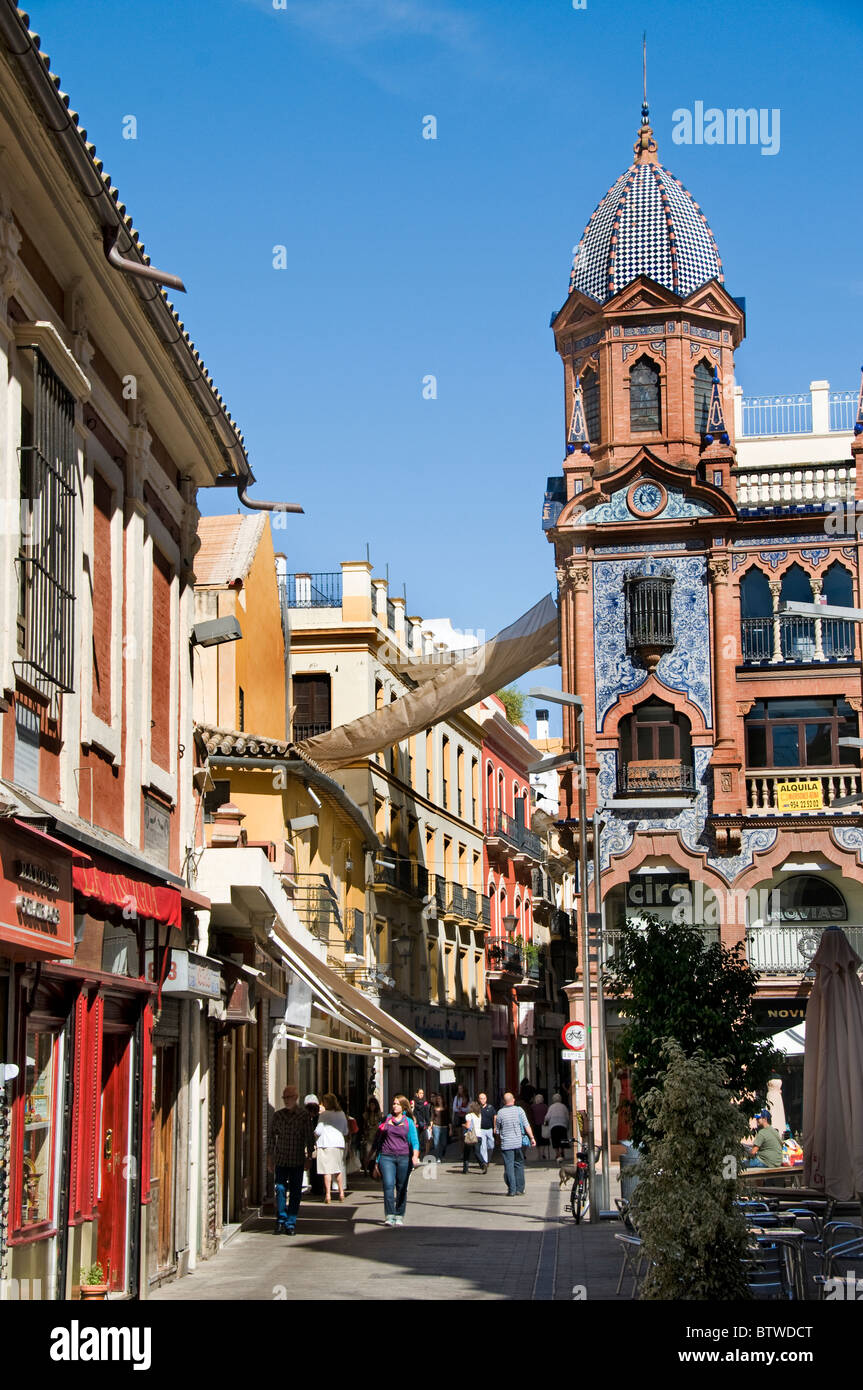 Sevilla Spanien City Shop Straße alte Center Fashion Plaza Del Pan Stockfoto