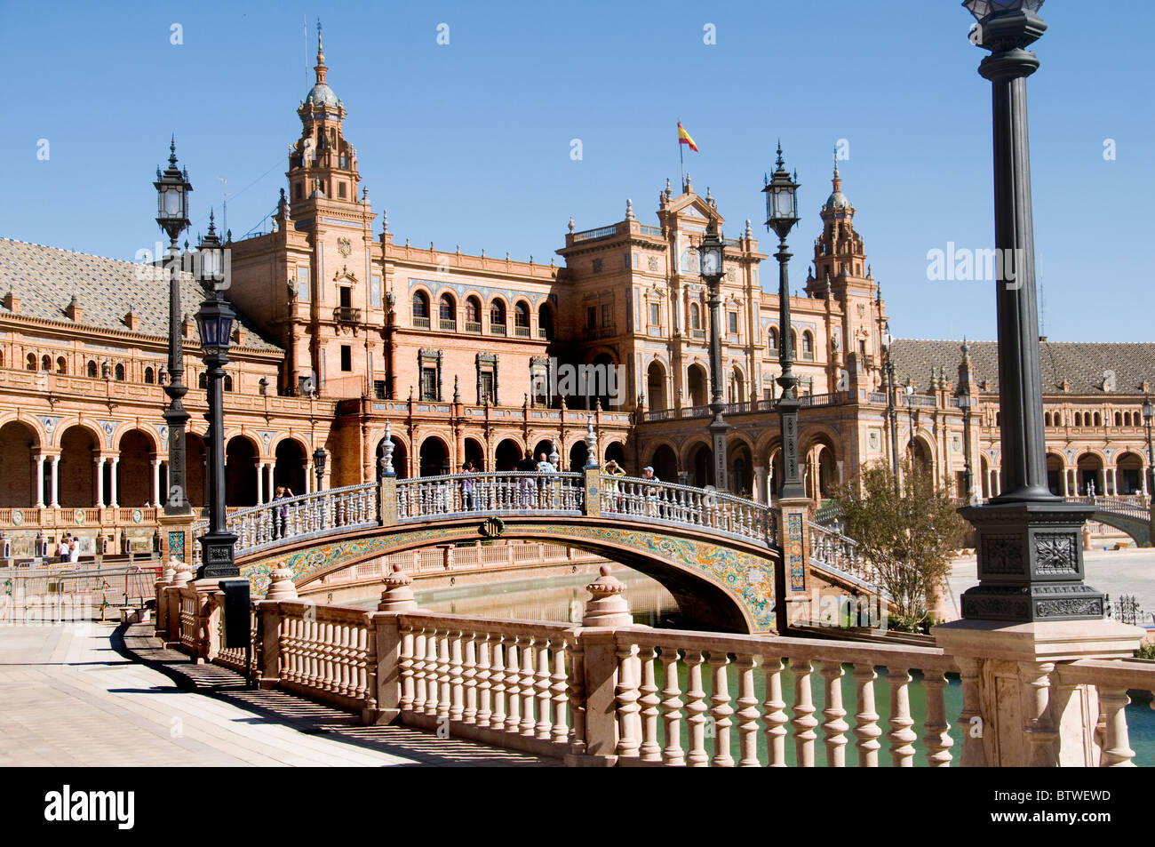 Plaza de Espana Sevilla Spanien Andalusien Stockfoto