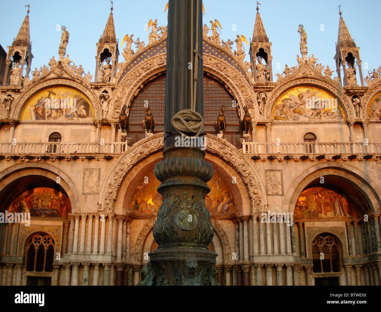 Str. kennzeichneten Basilica / San Marco Square Venedig Italien Stockfoto