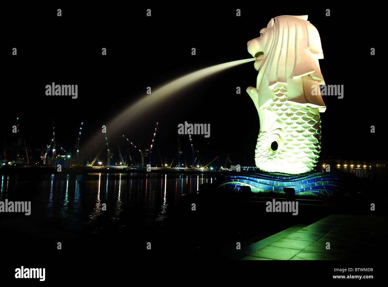 Der Merlion Statue in Singapur Stockfoto