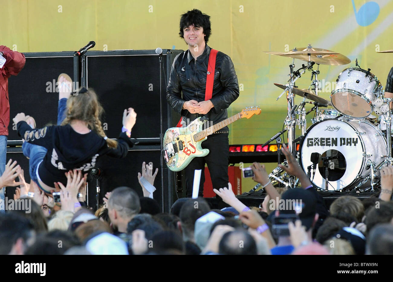 Guten Morgen Amerika GMA 2009 Summer Concert Series mit Green Day Stockfoto