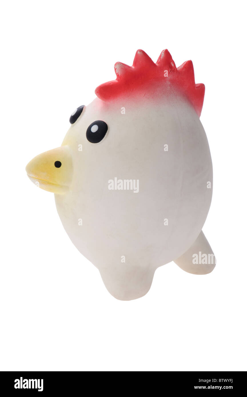 Objekt auf weiß - Huhn-Spielzeug für Hund hautnah Stockfoto