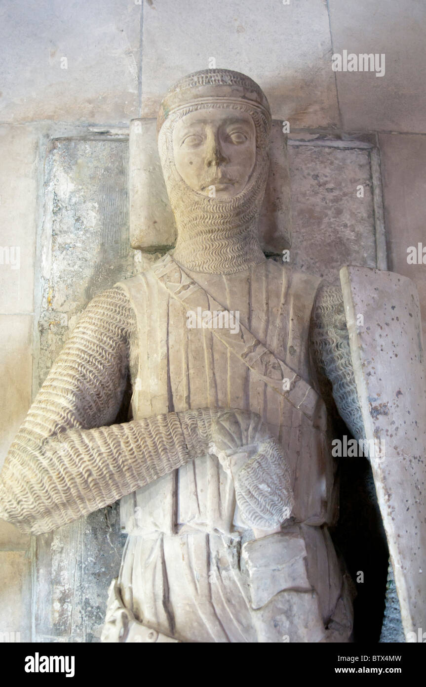 Bildnis eines Ritters in Temple Church, London, England Stockfoto