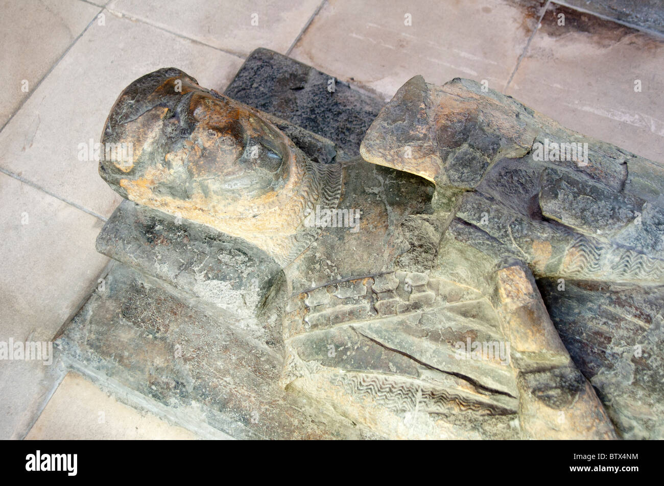 Bildnis eines Ritters in Temple Church, London, England Stockfoto