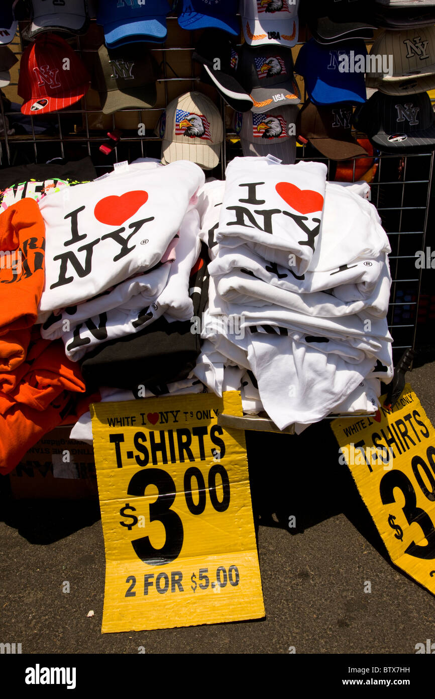 Ich liebe New York T-shirts im Battery Park Stockfoto