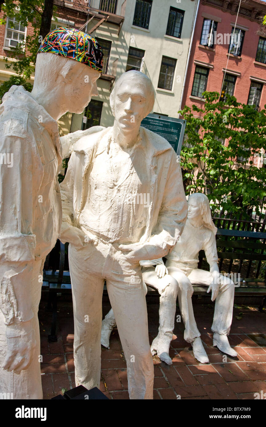 Gay Liberation Statue in Christopher Park im Greenwich village