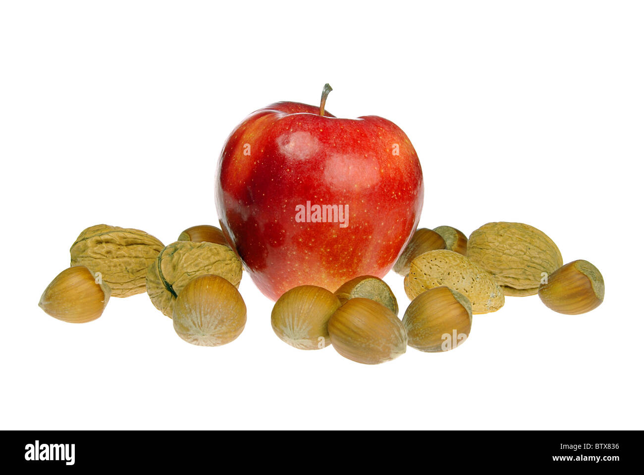 Apfel Mit Nuessen - Äpfel mit Nüssen 02 Stockfoto