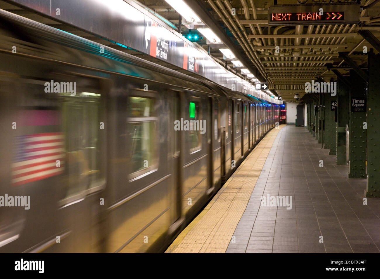 Keine 7 u-Bahnstationen in der Times Square U-Bahn Bahnhof Stockfoto