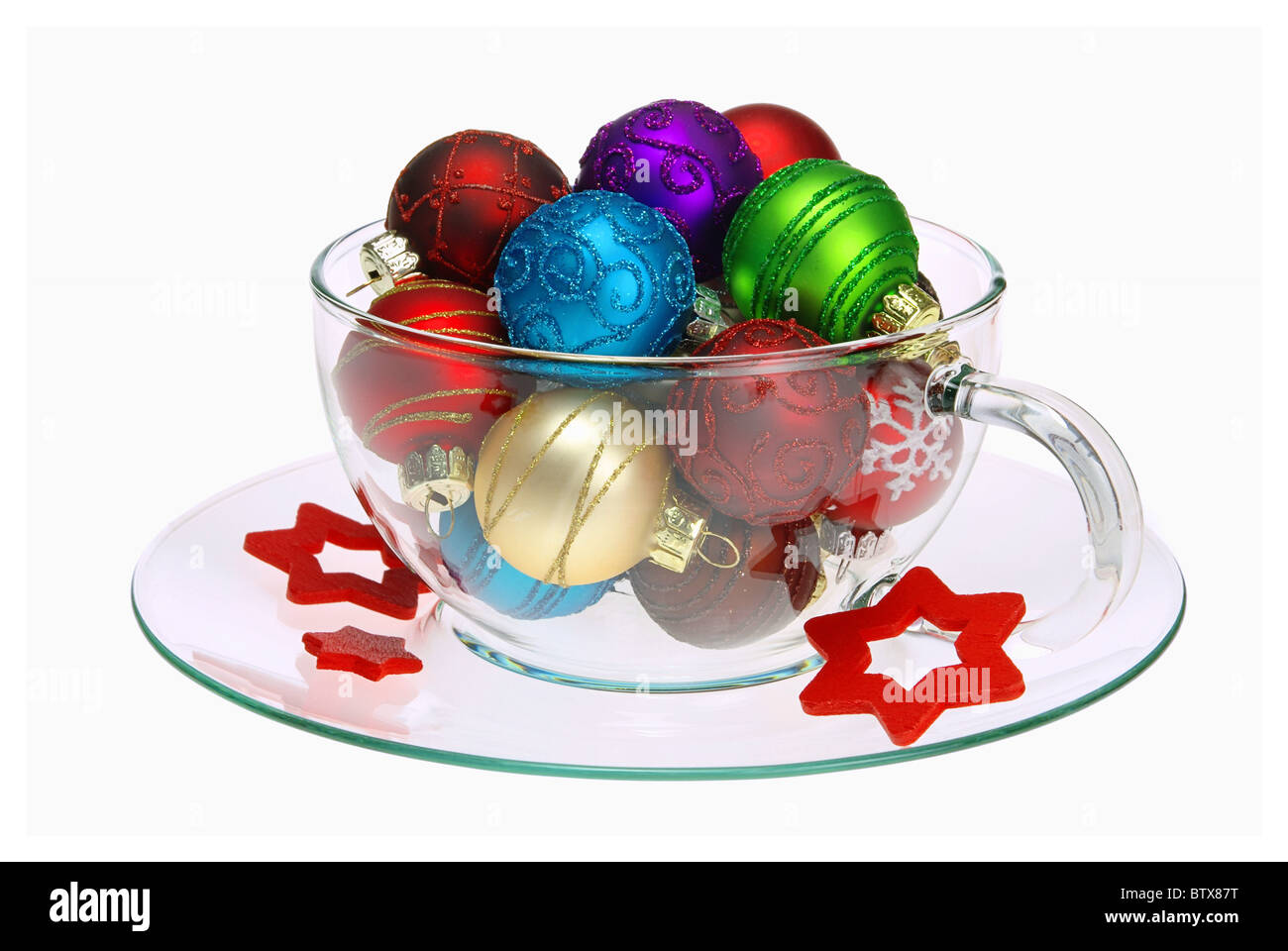 Weihnachtskugel in Teeglas - Christmas Ball Teetasse 02 Stockfoto