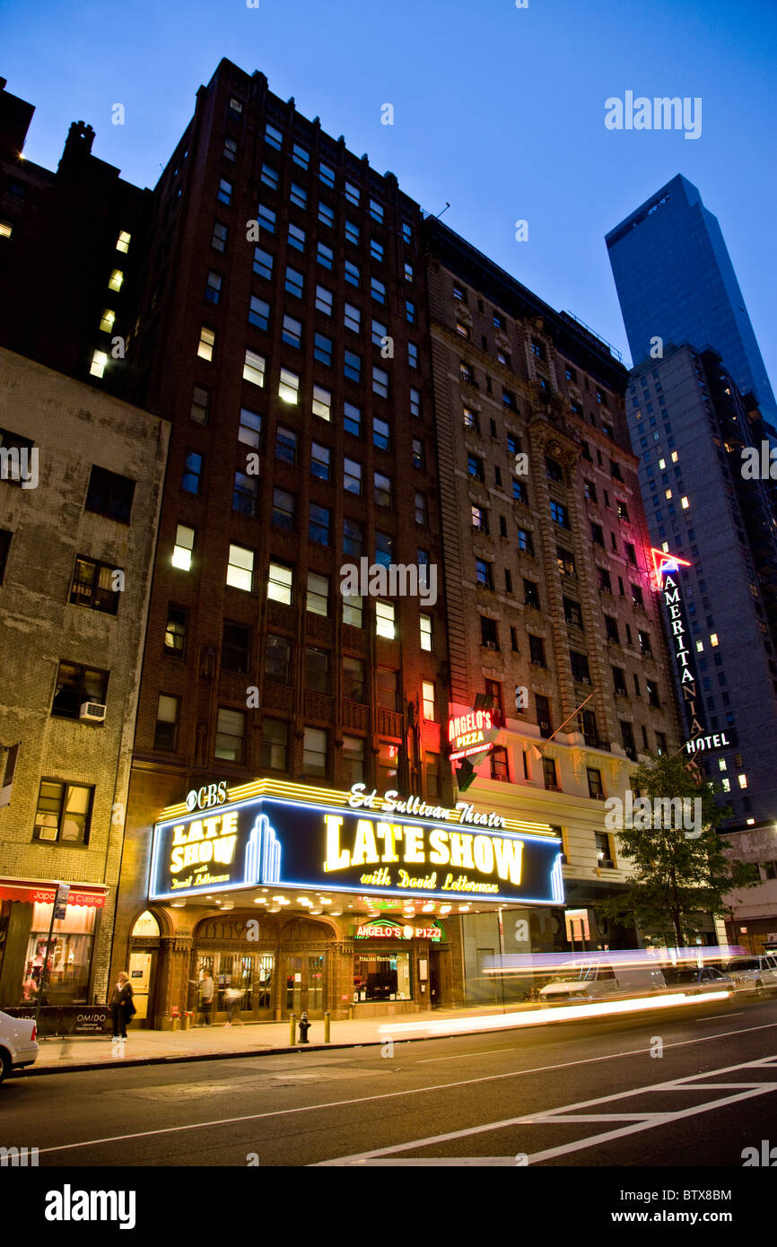 Ed Sullivan Theater Werbung die Late Show Stockfoto