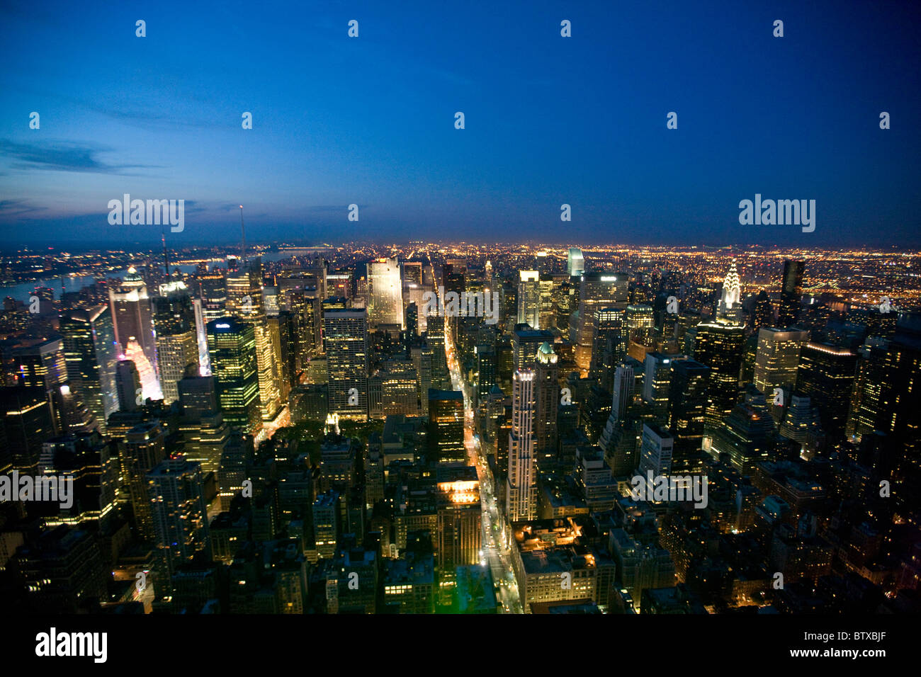 Blick auf New York vom Empire State Building (350 Fifth Avenue) Stockfoto
